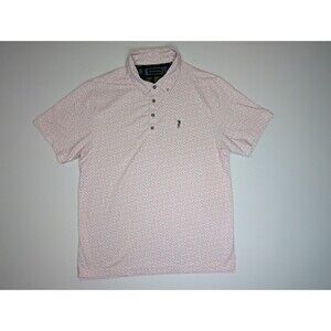 William Murray Polo Shirt Mens Medium Pink Cocktail Print Short Sleeve Golf